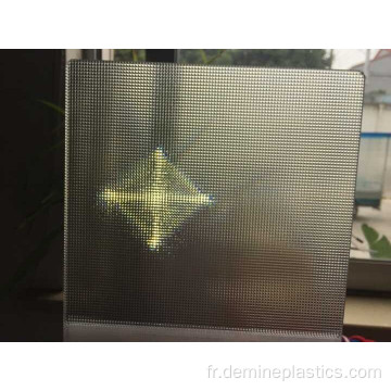 Panneau en polycarbonate prismatique transparent pour éclairage LED